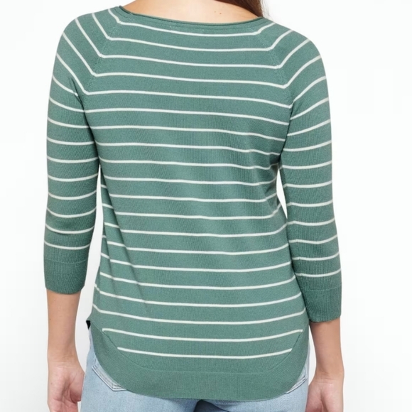 Pink Clover Teal and White Striped Top - Picture 2 of 11